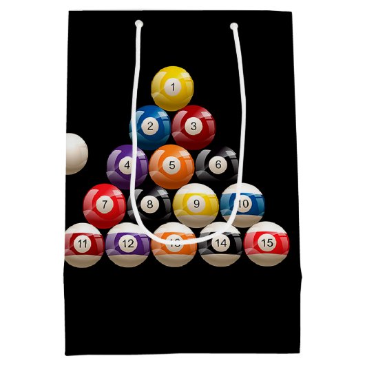 Biljartballen Verjaardag Medium Cadeauzakje (Achterkant)