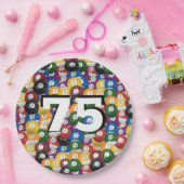 Biljartballen voor 75e verjaardag papieren bordje (Feest)