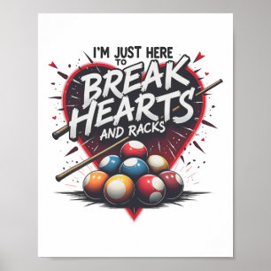 Biljarten breken hart en rekken 8 LL zwembad Shark Poster