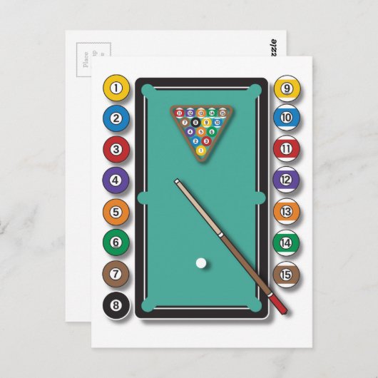 Biljarten Briefkaart (Voorkant / Achterkant)