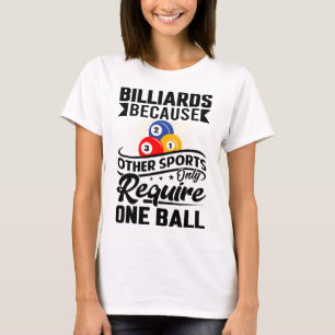 Biljarten omdat andere sporten slechts één BA vere T-shirt