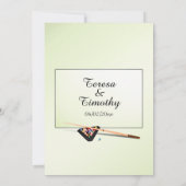 Biljartthema Groene Tint Bruiloft Uitnodiging (Achterkant)