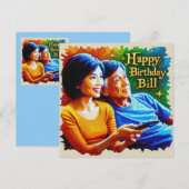 BILL~ Carte d'anniversaire ~ Temps de loisirs ~ (Devant / Derrière)