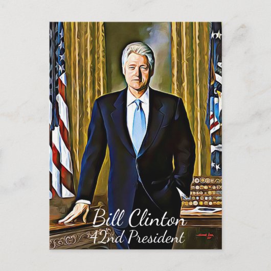 Bill Clinton 42e President Keepsake Briefkaart (Voorkant)