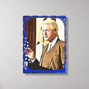 Bill Clinton 42e President Keepsake Canvas Art Afdruk