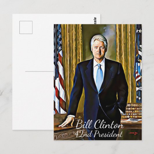Bill Clinton 42e président Keepsaké Carte postale (Devant / Derrière)