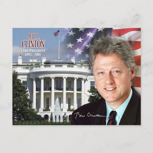 Bill Clinton - 42e President van de VS Briefkaart (Voorkant)