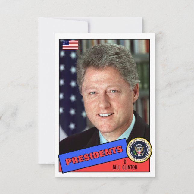 Bill Clinton Baseball Card (Voorkant)