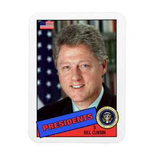 Bill Clinton Baseball Card Magneet