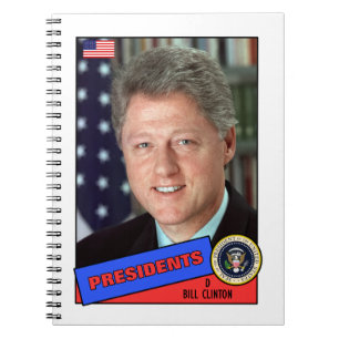 Bill Clinton-honkbalkaart Notitieboek