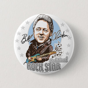 Bill Clinton politieke Rockstar! Knoop  Ronde Button 5,7 Cm