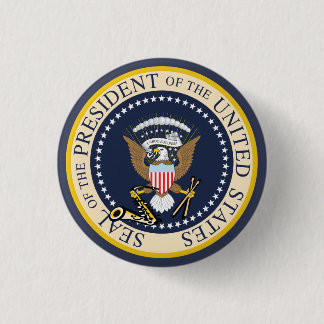 Bill Clinton : Presidentiële zegel : Knoop Ronde Button 3,2 Cm