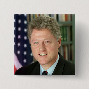 Bill Clinton Vierkante Button 5,1 Cm