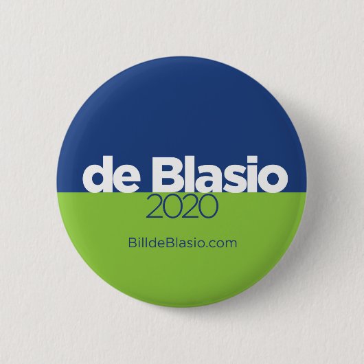 Bill de Blasio 2020 Ronde Button 5,7 Cm (Voorkant)
