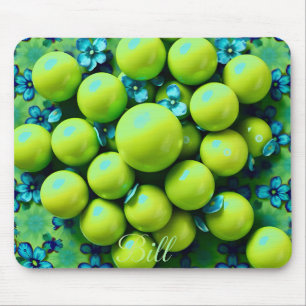 BILL ~ Marbles Patroon ~ Groen en blauw ~ Mousepad Muismat