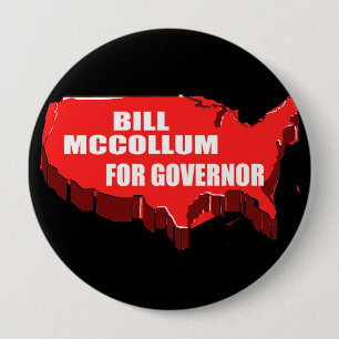 BILL MCCOLLUM FOR GOVERNOR RONDE BUTTON 4,0 CM