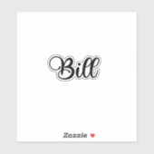 Bill Naam - Handgeschreven kalligrafie Sticker (Vel)