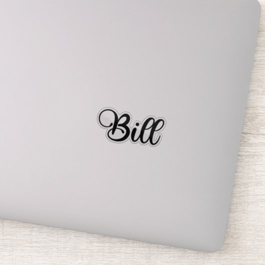 Bill Naam - Handgeschreven kalligrafie Sticker (Detail)