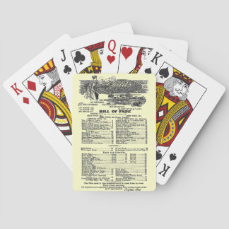 Bill of Fare 1889 Pokerkaarten