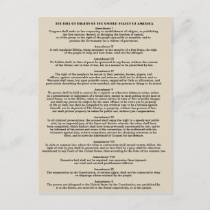 Bill of Rights Briefkaarten