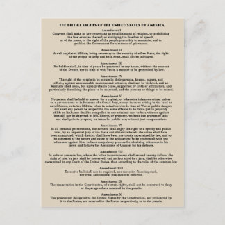 Bill of Rights Briefkaarten