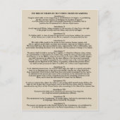 Bill of Rights Briefkaarten (Voorkant)