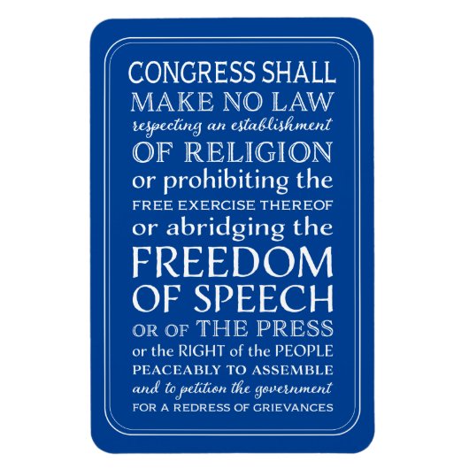 Bill of Rights Vrijheid van meningsuiting belette Magneet (Verticaal)