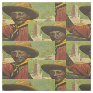 Bill Pickett Black Cowboy Steer Wrestler Fabric Stof