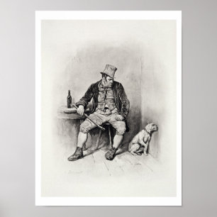 Bill Sykes en zijn hond uit Charles Dickens: A G Poster