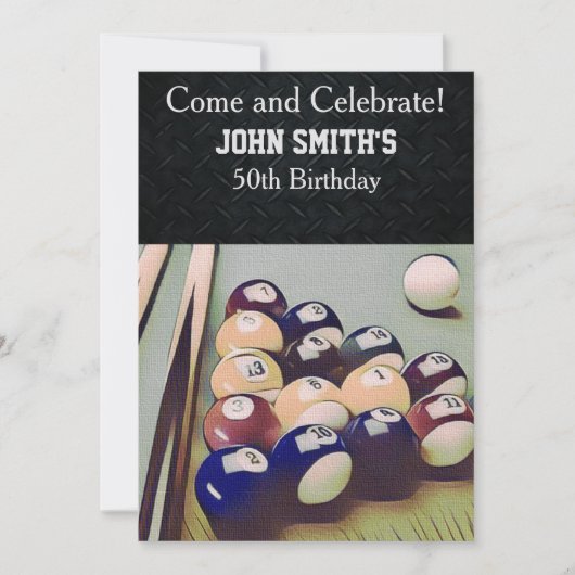 Billard adulte robuste Invitations d'anniversaire  (Devant)