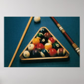 Billard / Biliards Table, boules, ques — Poster (Devant)