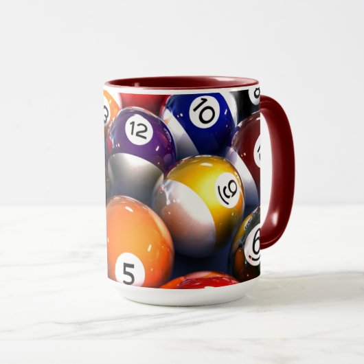 Billard coloré Lover Billard Balls Mug (Devant droit)