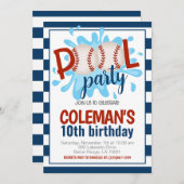 Billard de base-ball Invitation Anniversaire (Devant / Derrière)