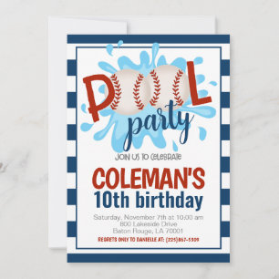 Billard de base-ball Invitation Anniversaire