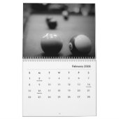 Billard en noir et blanc Calendrier Mur (Feb 2026)