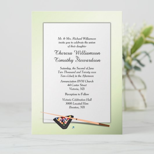 Billard Faire-part de mariage à thème (Debout devant)