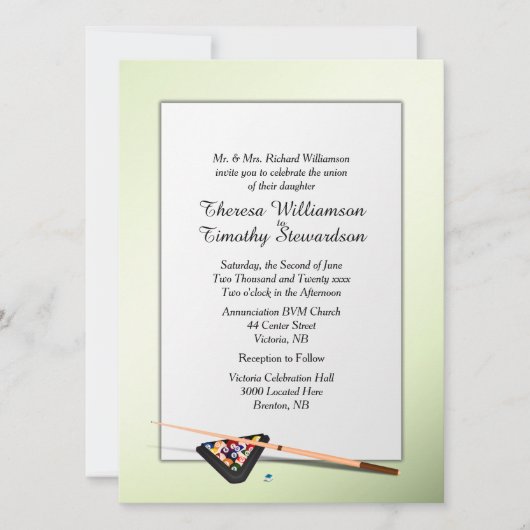 Billard Faire-part de mariage à thème (Devant)