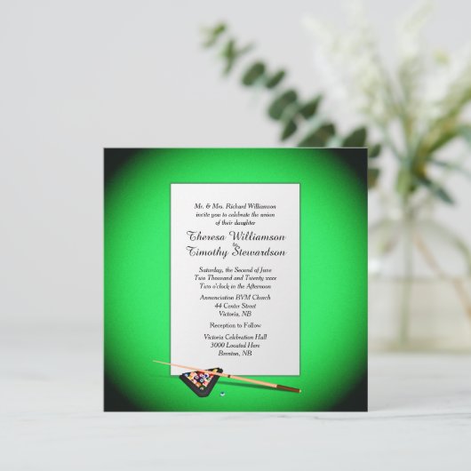 Billard Faire-part de mariage à thème (Debout devant)