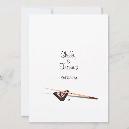 Billard Faire-part de mariage à thème (Dos)