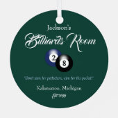 Billard Pool Homme Cave Ornement de Noël (Verso)