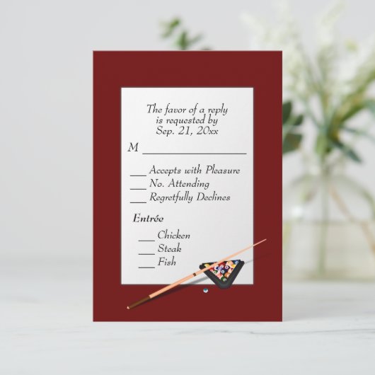 Billard RSVP avec choix d'arbre Deep Red (Debout devant)