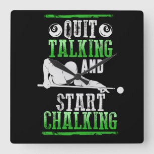 Billard Style Vierkante Klok