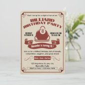 Billard vintage Anniversaire Fête Invitation thème (Debout devant)