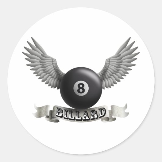 Billard wings A Ronde Sticker (Voorkant)