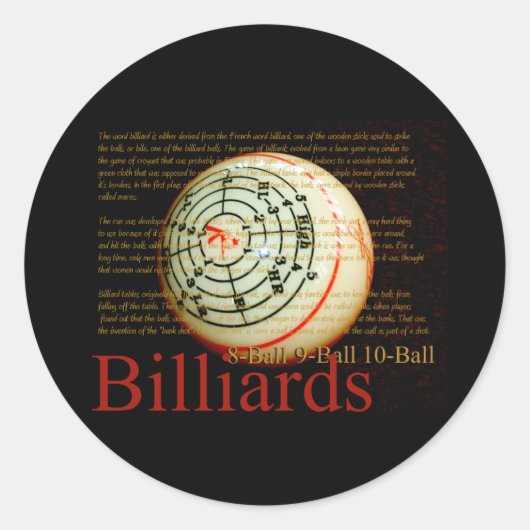 Billards Ronde Sticker (Voorkant)
