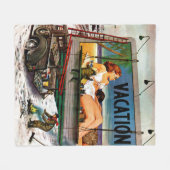 Billboard Painters in Winter van Stevan Dohanos Fleece Deken (Voorkant (Horizontaal))