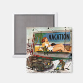 Billboard Painters in Winter van Stevan Dohanos Magneet (Voorkant / Achterkant)