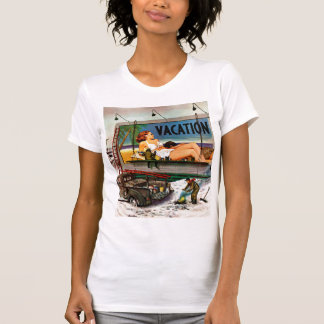 Billboard Painters in Winter van Stevan Dohanos T-shirt