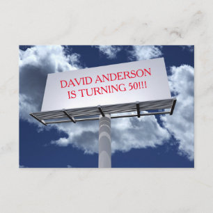 Billboard Sign - 3x5 Verjaardagsfeestuitnodiging Kaart