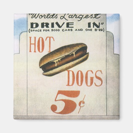 Billboard, werelds grootste drive in hotdogs Magneet (Voorkant)